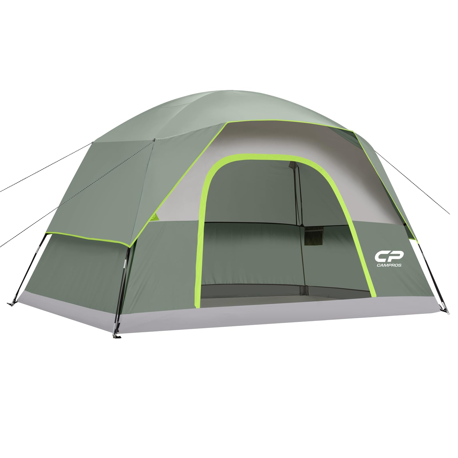 CAMPROS CP Camping Tent 2/4/6 Person, Waterproof Windproof Double Layer Dome Tent, Easy Setup with Large Mesh Windows & Wide Door for Outdoor Camping Backyard