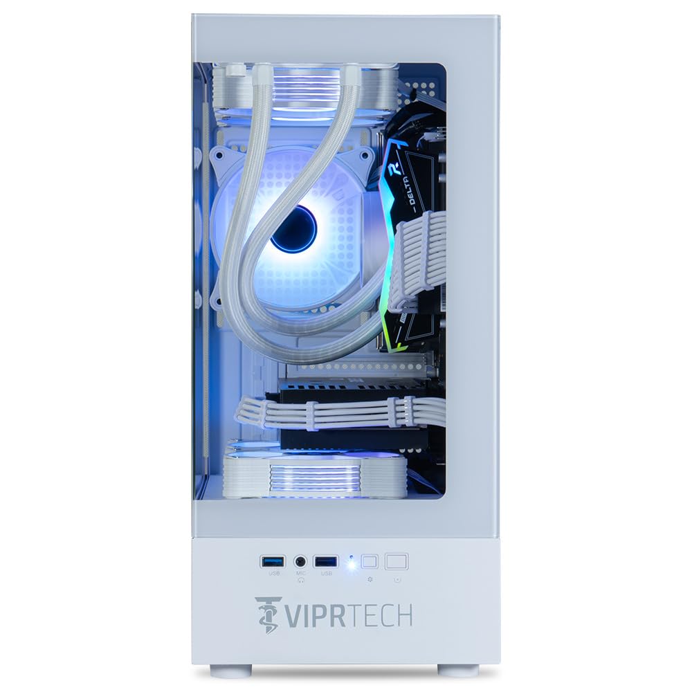 ViprTech Reaper 1.0 Gaming PC - AMD Ryzen 7 8700F (5.0Ghz Turbo), GeForce RTX 5060 Ti 8GB, 16GB DDR5, 1TB SSD, VR-Ready, WiFi BT USB-C, Win 11, Gaming Desktop Computer Prebuilt, Black
