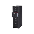 Staples 4-Drawer Vertical File Cabinet, Letter Size Documents, Lockable, 25" D x 15" W x 51.97" H, Black