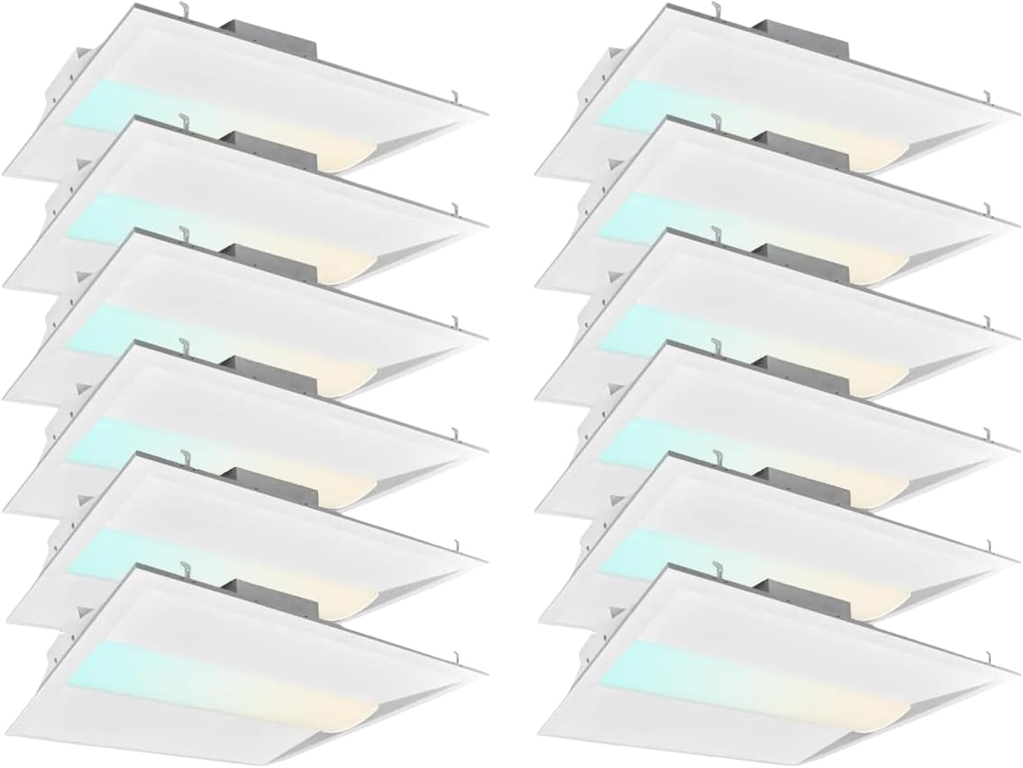 2x2 FT Center Basket LED Troffer Panel Light, 20/30/40W, 3 Color Options 3000K | 4000K | 5000K, Dimmable Drop Ceiling Lights, 2500/3750/5000 Lumens, Damp Rated, 120-277V, Premium (4 Pack)