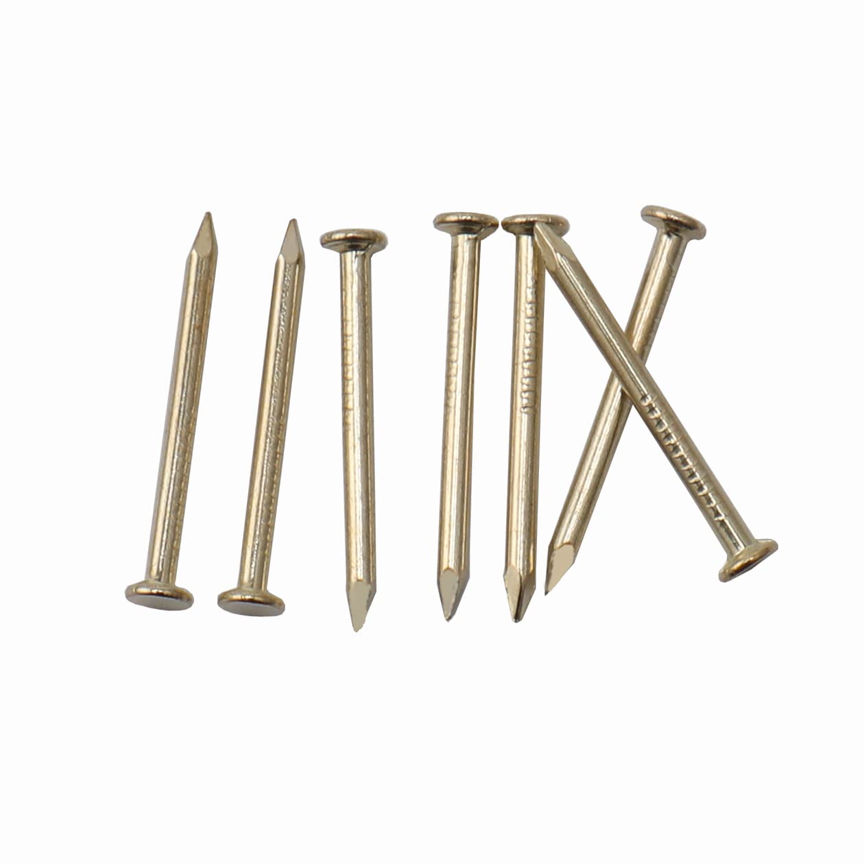 240pcs Gold Hardware Nails, 1-1/2” × 14 Ga Brass Plated Wood Nails, Nails for Hanging Wall Decor, Finishing Nails, Picture Hanging Nails, Wall Nails, Roofing Nails
