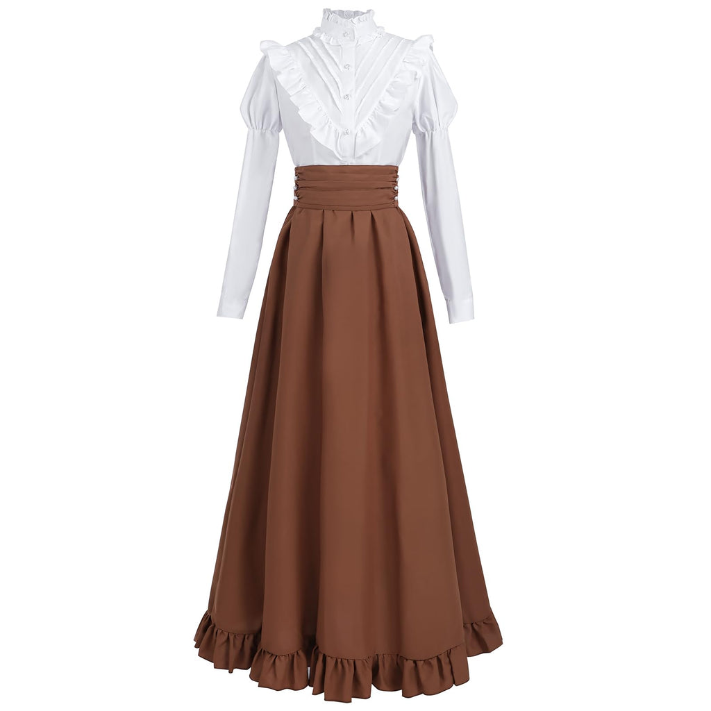 Victorian Dress for Women 2-Pieces 1800s Edwardian Dress Ball Gown Renaissance Costume