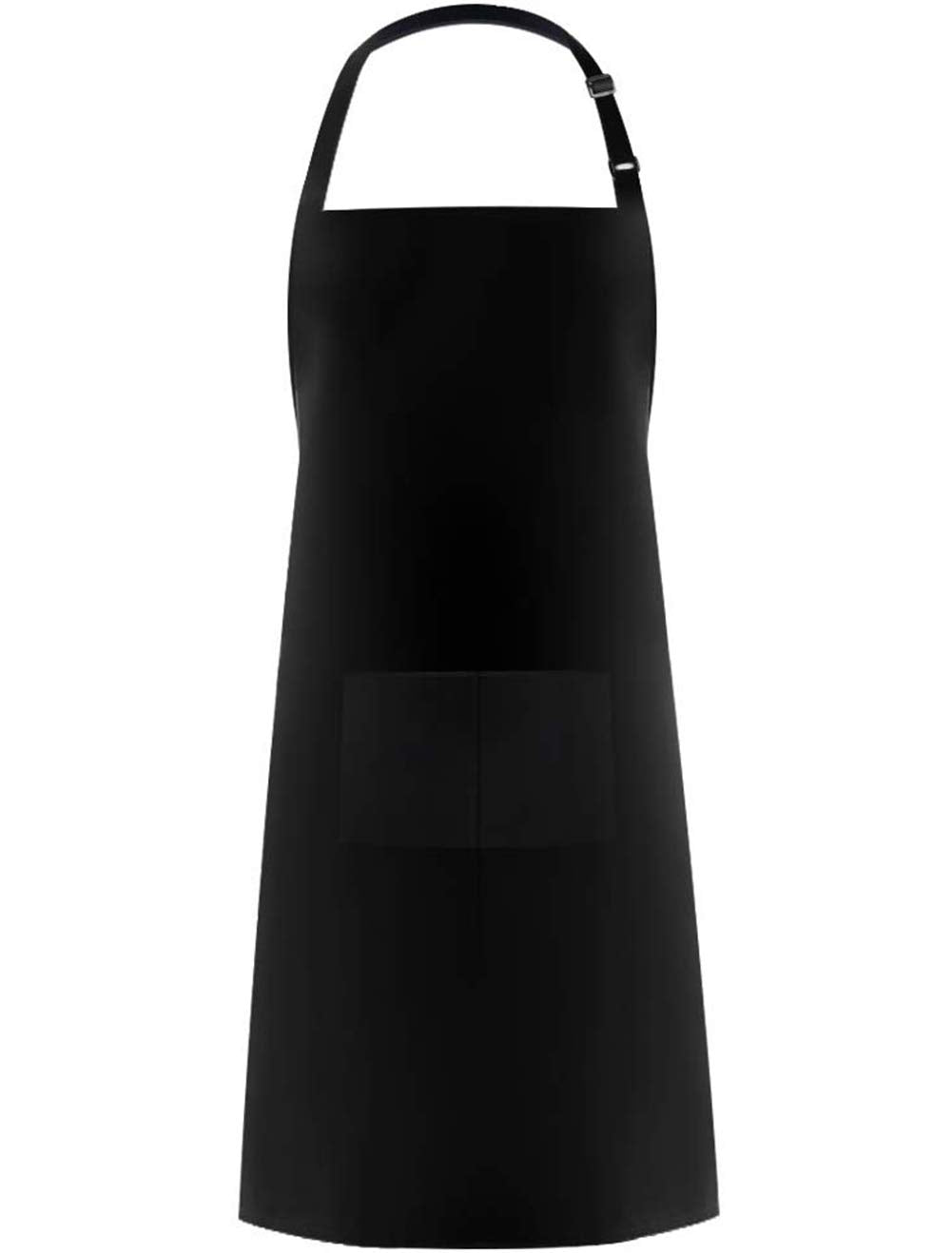 Hyzrz Chef Apron and Hat Set, Adjustable Adult Kitchen Apron With Butcher Hat, Baker Costume Apron with Pocket for Men and Women Father's Gift (Black)