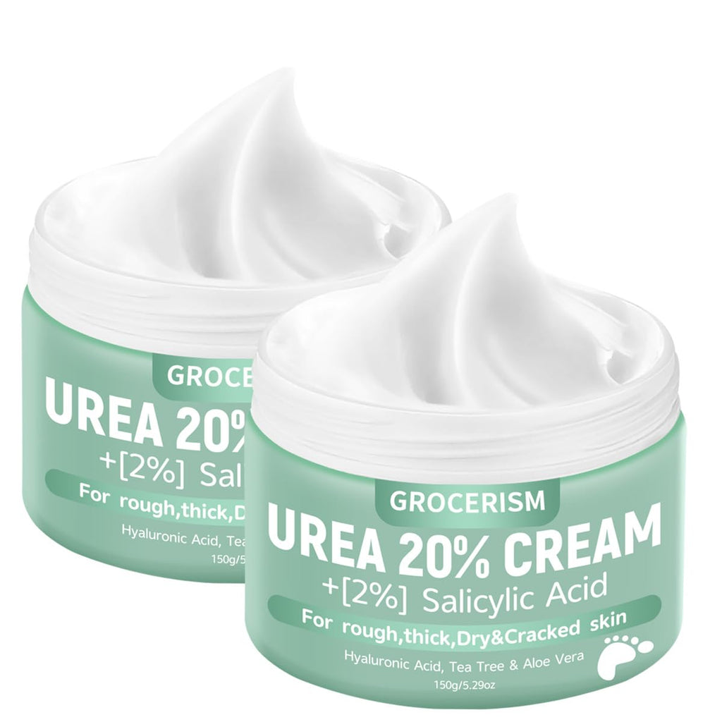 Urea Cream 20 Percent For Feet Plus 2% Salicylic Acid 150g || Foot Cream and Hand Cream Maximum Strength with Hyaluronic Acid, Tea Tree, and Aloe Vera for Deep Moisturizes