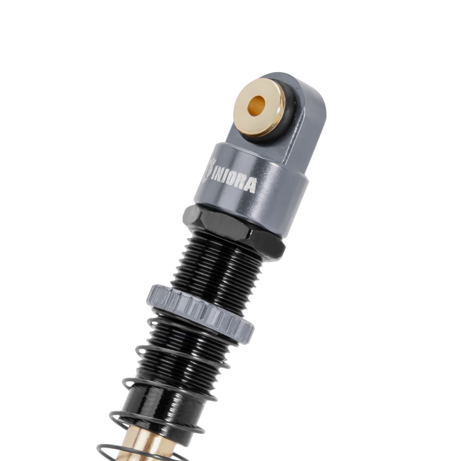 INJORA 51mm Shocks-Long Travel Threaded Double Barrel Damper for Axial AX24 SCX24 Upgrade 1/24 RC Crawler（Gold）
