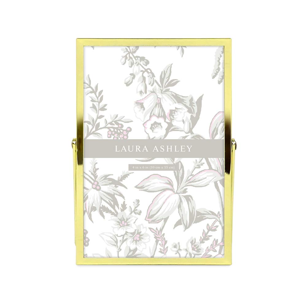 Laura Ashley 2x3 Rose Gold Flat Metal Picture Frame (Vertical) with Pull-Out Easel Stand, Made for Tabletop, Counterspace, Shelf and Desk (2x3, Rose Gold)