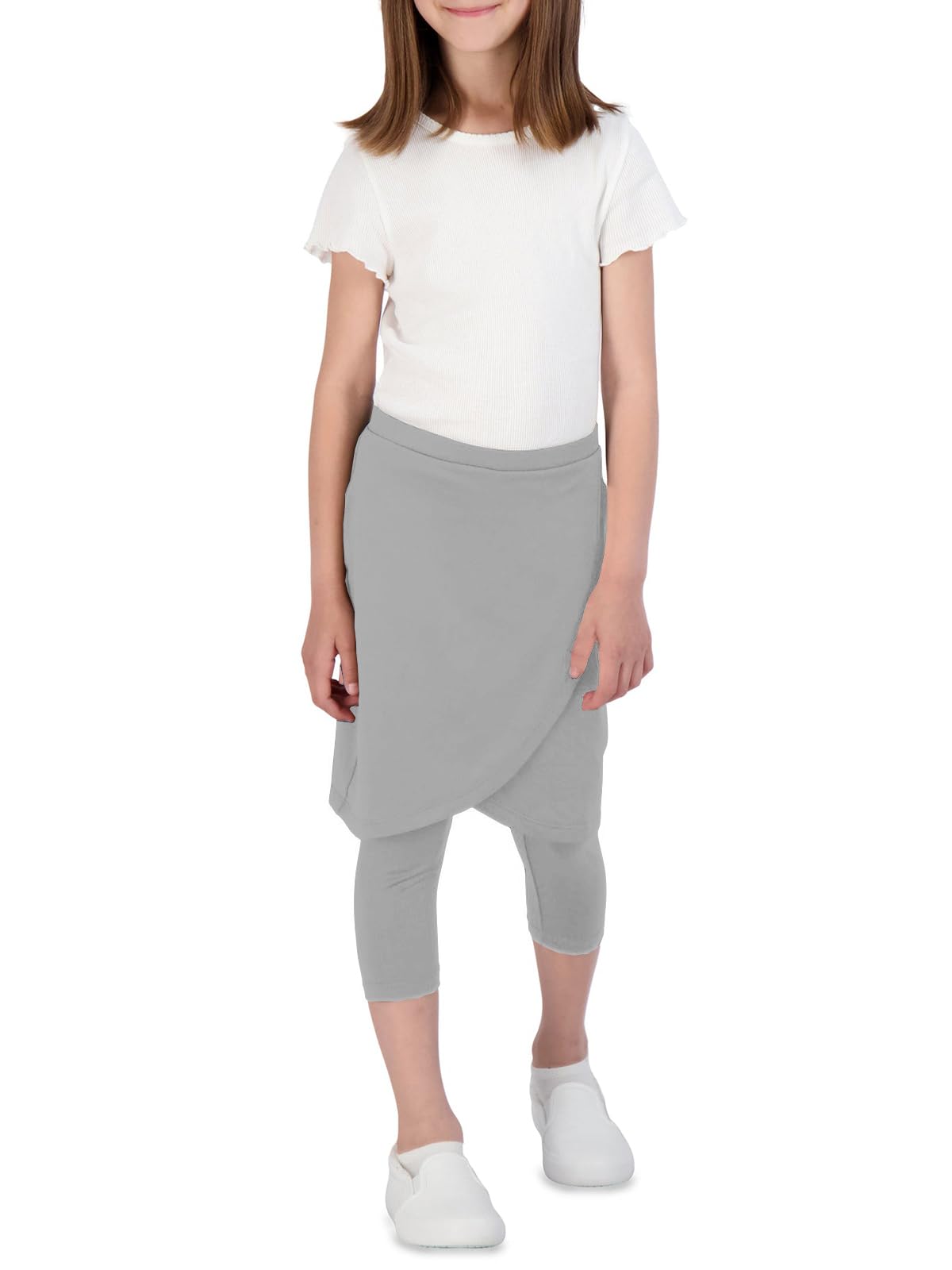 CharmWM Girls High Elastic Waist Capri Pants Kids Cute Active Golf Tennis Skorts Leggings Skirts Trousers