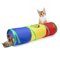 Sheldamy Cat Tunnel, 2-Way Collapsible Play Tunnel, Interactive Toy Maze for Small Animals, Suitable for Kittens, Puppies, Rabbits, Ferrets, Blue & Black