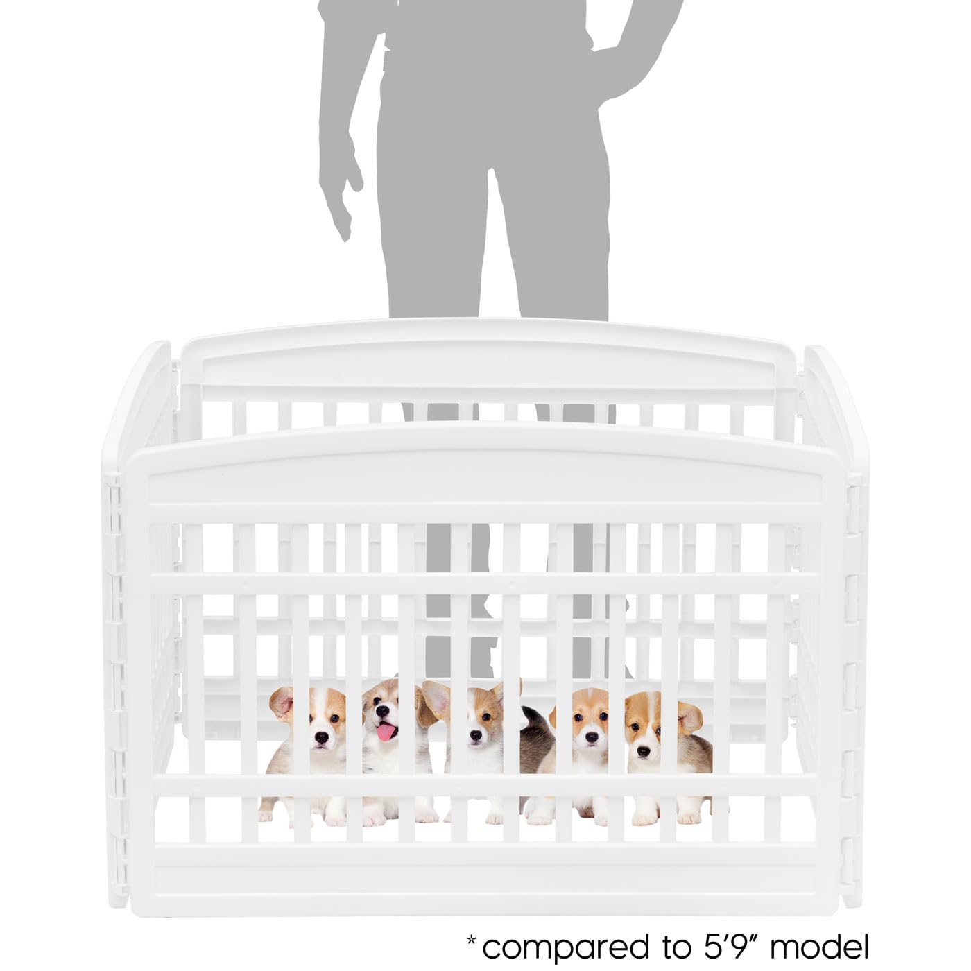 IRIS USA Dog Playpen 24" 4-Panel Puppy Playpen, 35 x 35 x 24, Dog Playpen, Dog Play Pen Indoors, Pet Fence, Puppies/Small Dogs, Black