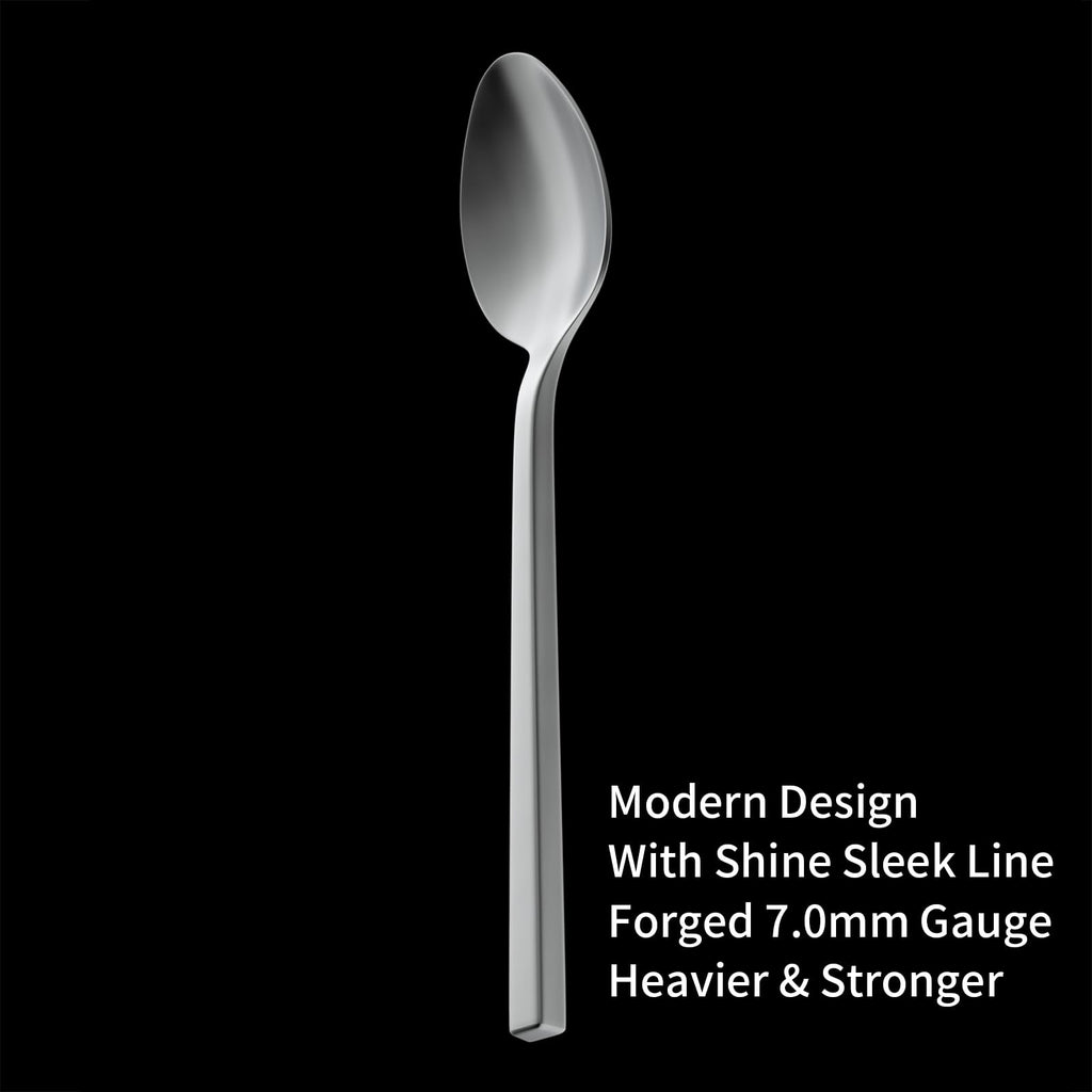 Alata Cube Black 20-Piece Forged Silverware Set Stainless Steel Flatware Set,Service for 4,Matte Satin Polished Cutlery Set,Dishwasher Safe