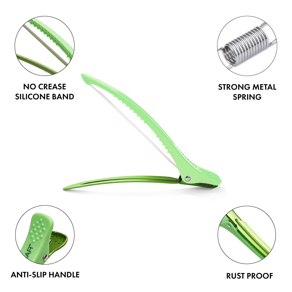 Framar Neon Creaseless Hair Clips 10 pack – Professional Salon Hair Clips for Styling Sectioning, Hair Styling Clips, Hair Clip For Sectioning, Hair Sectioning Clips – Prevents Creases Or Dents