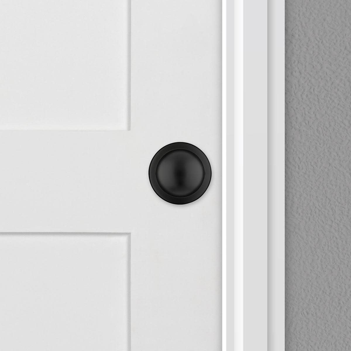Kwikset Polo Dummy Door Knob, Single Sided Handle for Closets, French Double Doors, and Pantry, Matte Black Non-Turning Interior Push/Pull Door Knob, with Microban Protection