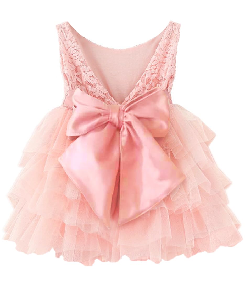 APRIL GIRL Flower Girl Dress, Lace Dress 3/4 Sleeve Dress