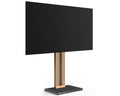 FITUEYES Wood TV Stand Swivel Mount with Hidden Back Storage for 32-65 inch TV Screens, Scandinavian Style Tall Floor TV Stand for Home Decor with Reinforced Base, Zen Series, Black