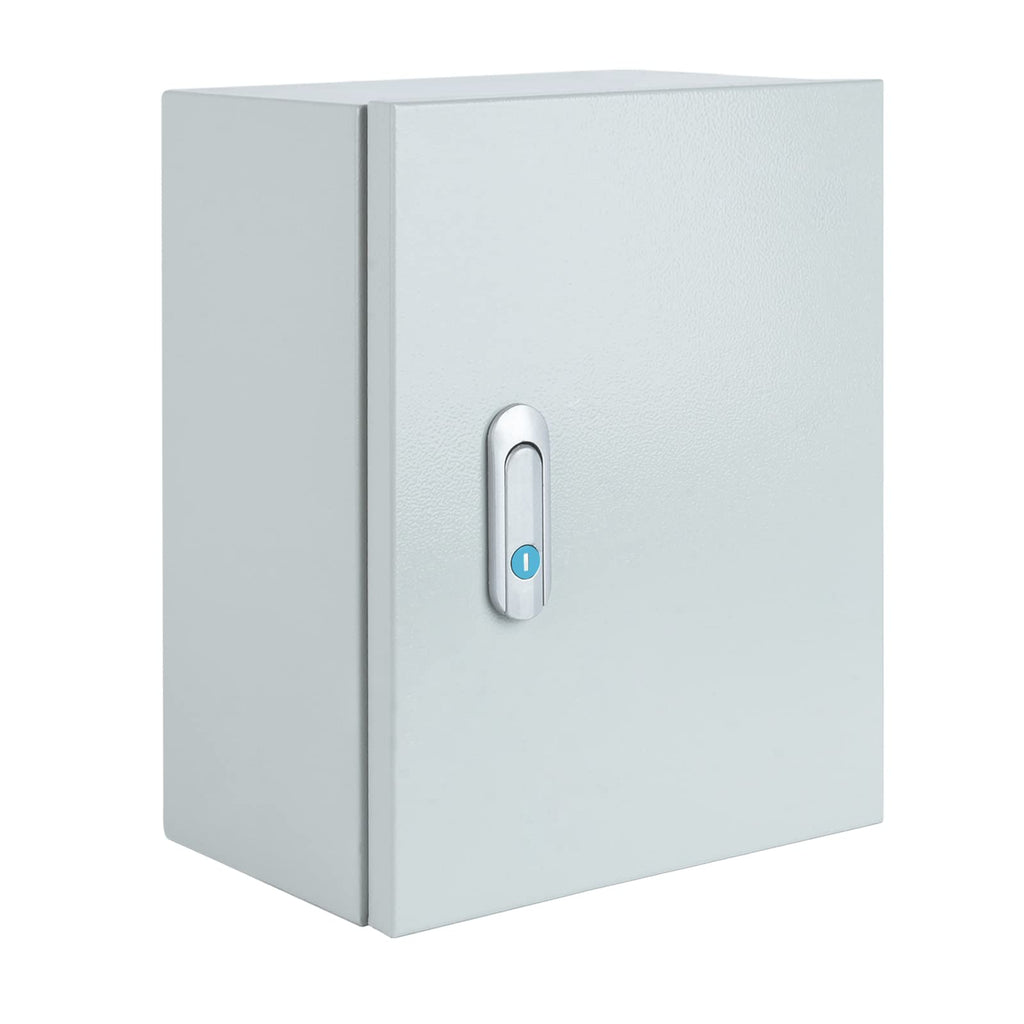 Steel Electrical Junction Box, Indoor&Outdoor Electrical Enclosure Box, Wall Mounted Waterproof&Dustproof Metal Box, Universal Electric Equipment Enclosure Box with Safety Locks and Mounting Plates