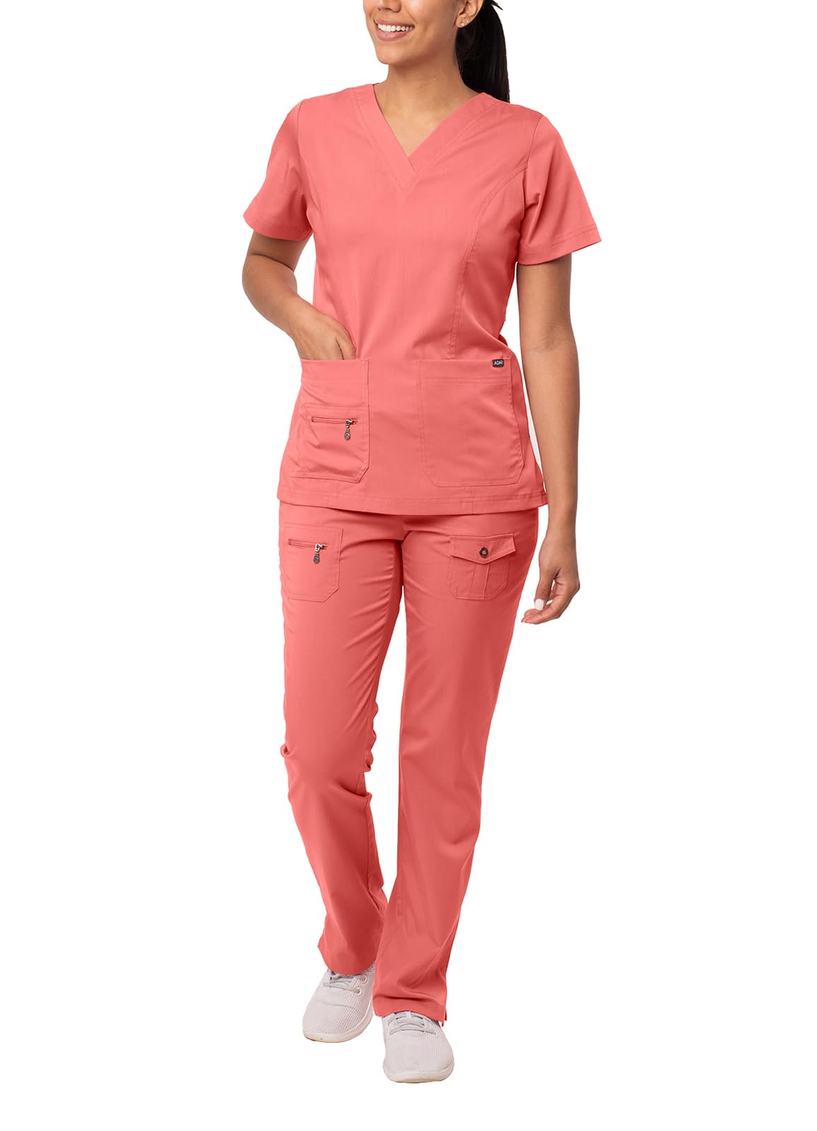 Adar Pro Breakthrough Plus Scrub Set for Women - Enhanced V-Neck Top & Multi Pocket Pants