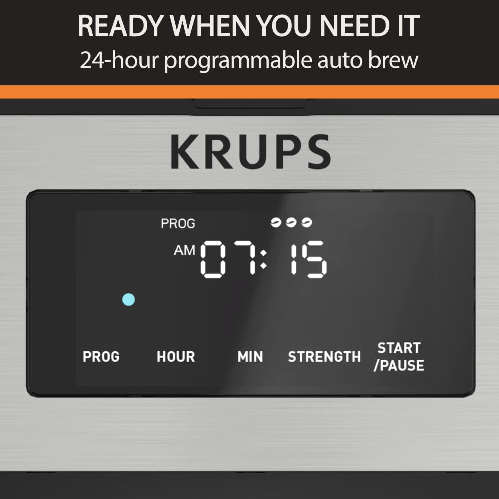 KRUPS Simply Brew Coffee Maker - Multi-Serve 4-in-1 with Stainless Steel Travel Tumbler, Black, 14oz