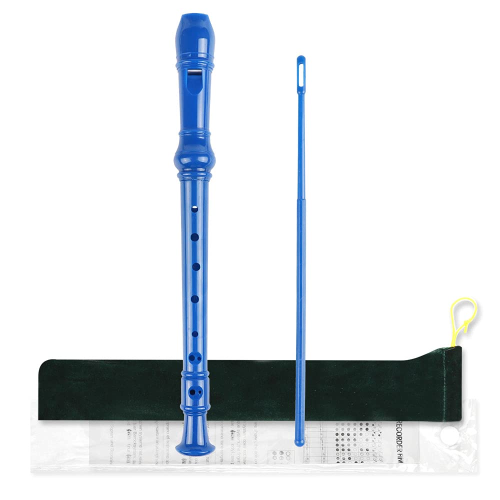 Mr.Power Maple Wooden Soprano Recorder, C Key German Style Fingering 8 Holes 2 Piece School-Approved Musical Instrument Pupil Student Educational (Wood Color)