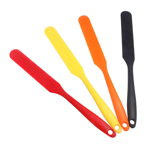 4 Pcs Silicone Jar Spatulas, Non-Stick Heat Resistant Cake Cream Spatulas Set, 9.8 inch Cake Cream Butter Spatulas(4 colors）