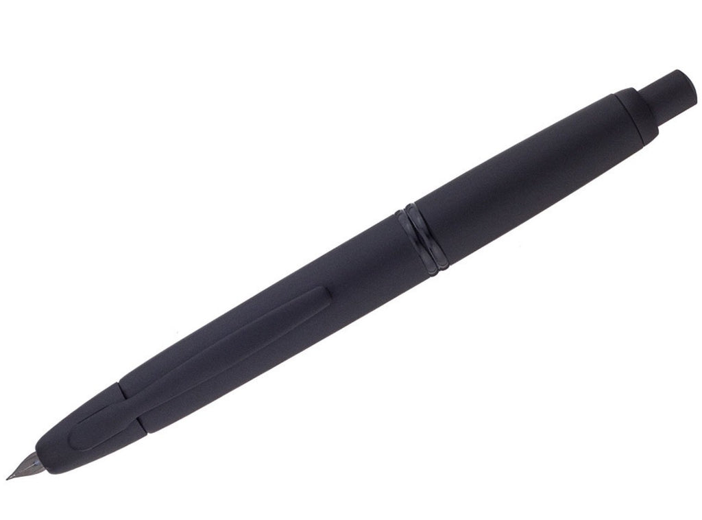 PILOT Vanishing Point Collection Refillable & Retractable Fountain Pen, Black Carbonesque Barrel with Rhodium Accents, Blue Ink, Medium Nib (60246)