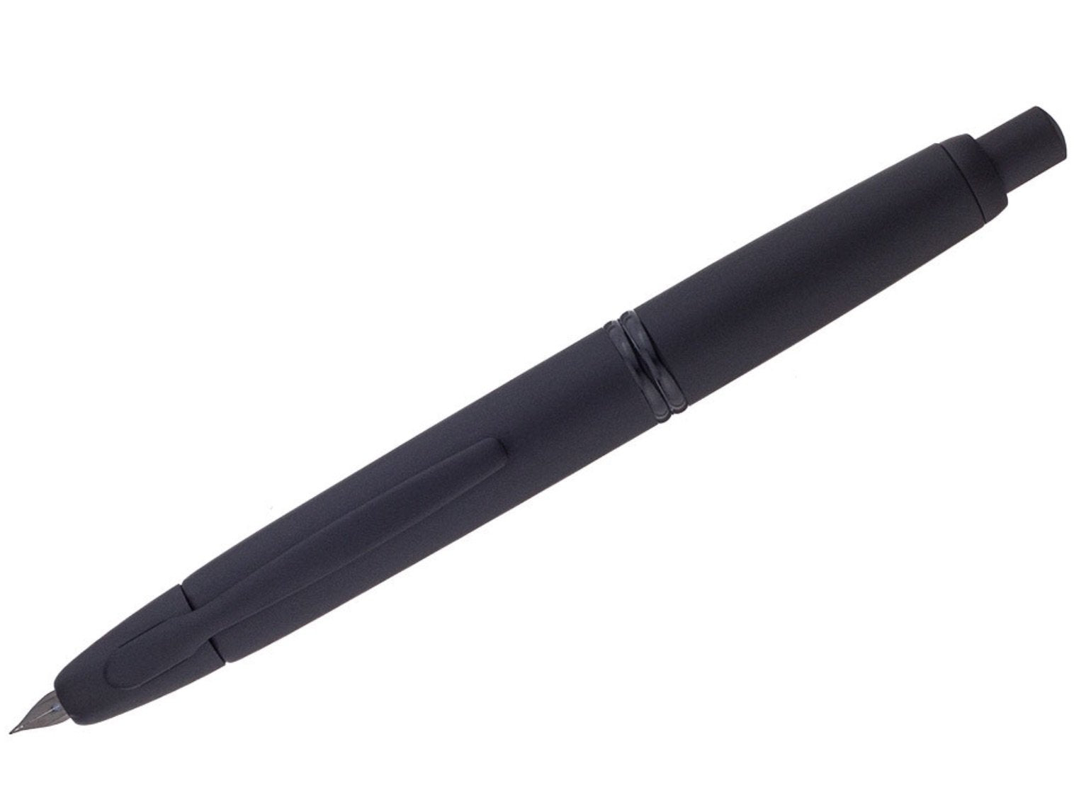 PILOT Vanishing Point Collection Refillable & Retractable Fountain Pen, Black Carbonesque Barrel with Rhodium Accents, Blue Ink, Medium Nib (60246)