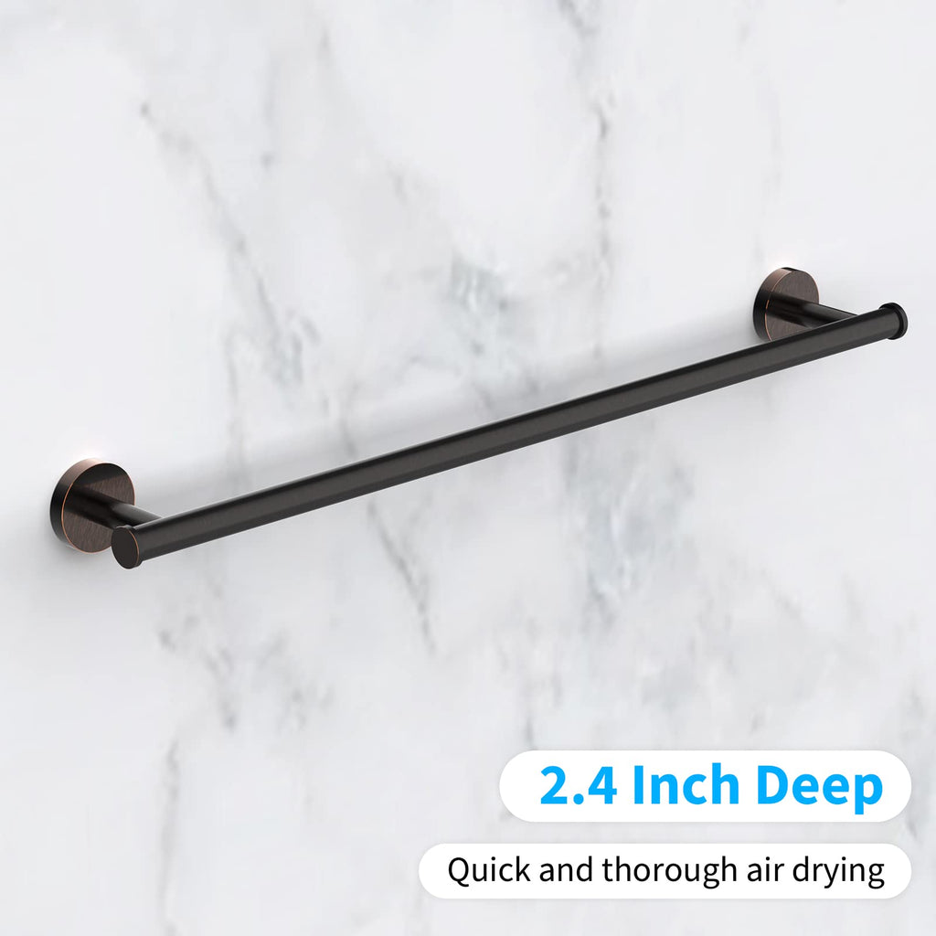Cilee 2 Pieces Matte Black Bathroom Towel Bar, 24 Inch Double Towel Racks,Bathroom Towel Holder Towel Hanger for Bathroom Stainless Steel Wall Mount