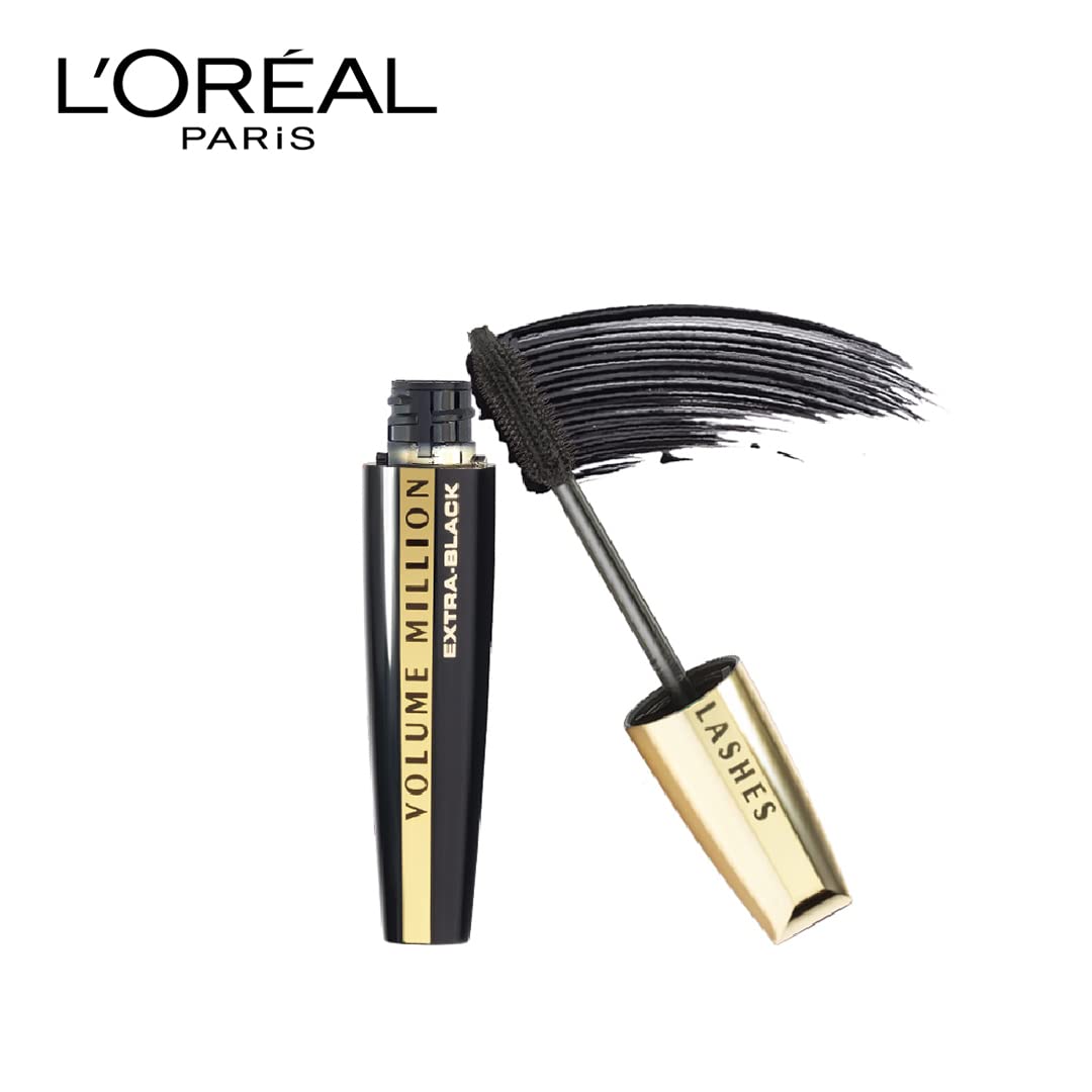 L’Oreal Paris Voluminous Million Lashes Mascara, 635 Blackest Black (Pack of 2)