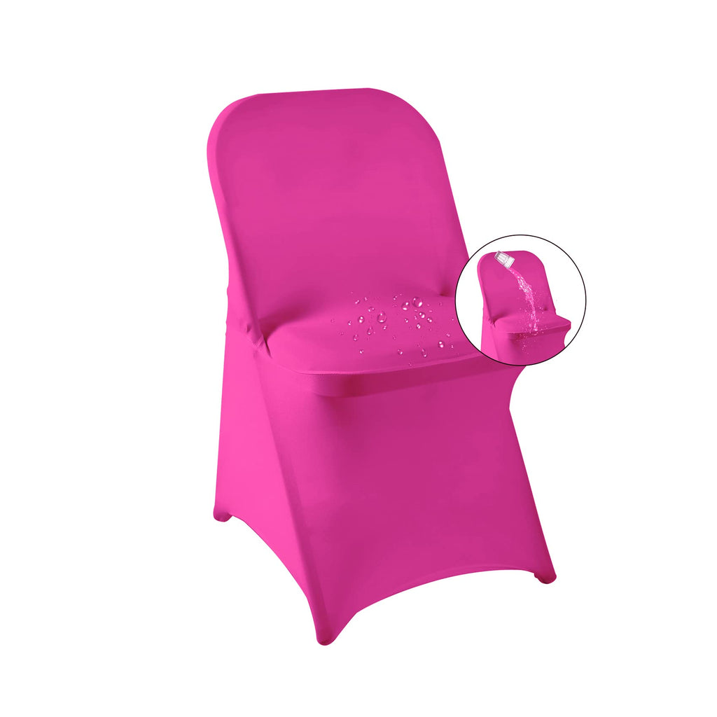 magalo 12 Pack Black Spandex Folding Waterproof Chair Cover, Stretch Chair Cover Protector for Wedding, Party, Dining Banquet and Other Special Events