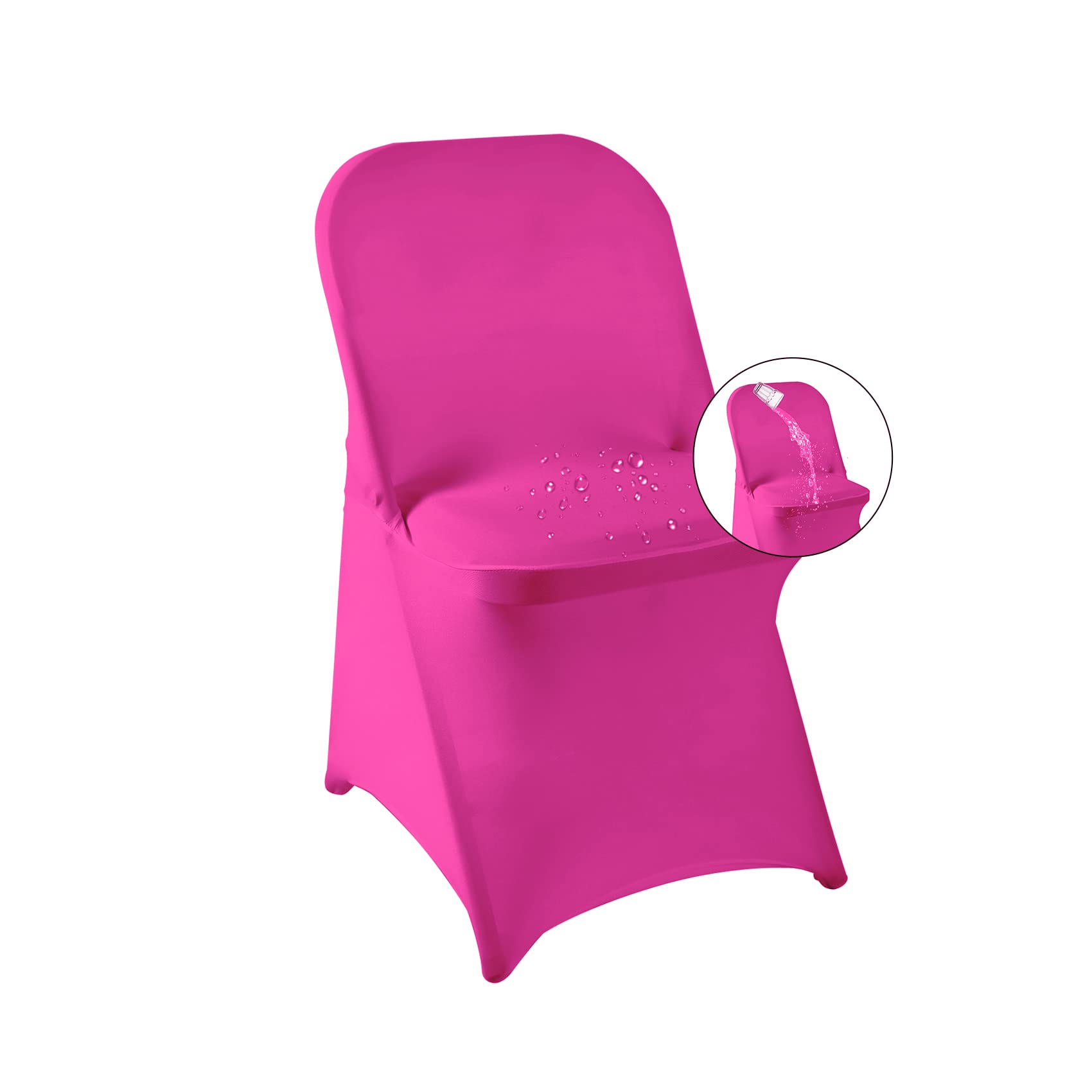 magalo 12 Pack Black Spandex Folding Waterproof Chair Cover, Stretch Chair Cover Protector for Wedding, Party, Dining Banquet and Other Special Events