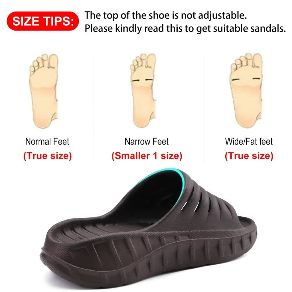 GPOS Mens Sport Recovery Sandals Plantar Fasciitis Thick Cushion Slides Sandals Lightweight Comfort Orthotic Slippers