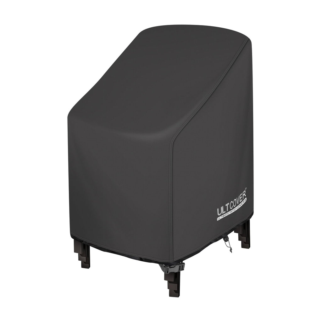 ULTCOVER Stackable Patio Chair Cover – Waterproof Outdoor Stack of Chairs Cover Fits Up to 26W x 30D x 45H inches, Balck