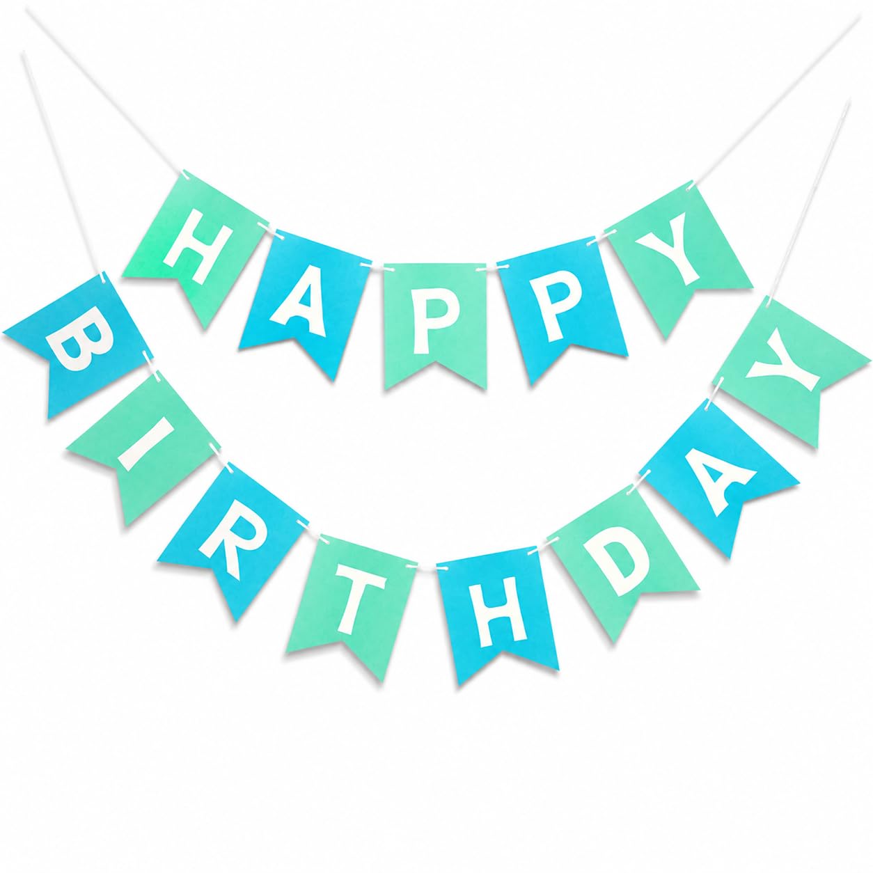 Letjolt Mint Blue Happy Birthday Banner Party Signs 13 Pcs | Supplies for Birthday Party Decorations Nursery Decor
