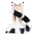 QinRuan Animal Cosplay Costume Accessories Furry Faux Fur Cat Ears Headband and Fox Tail Set Halloween Accessory