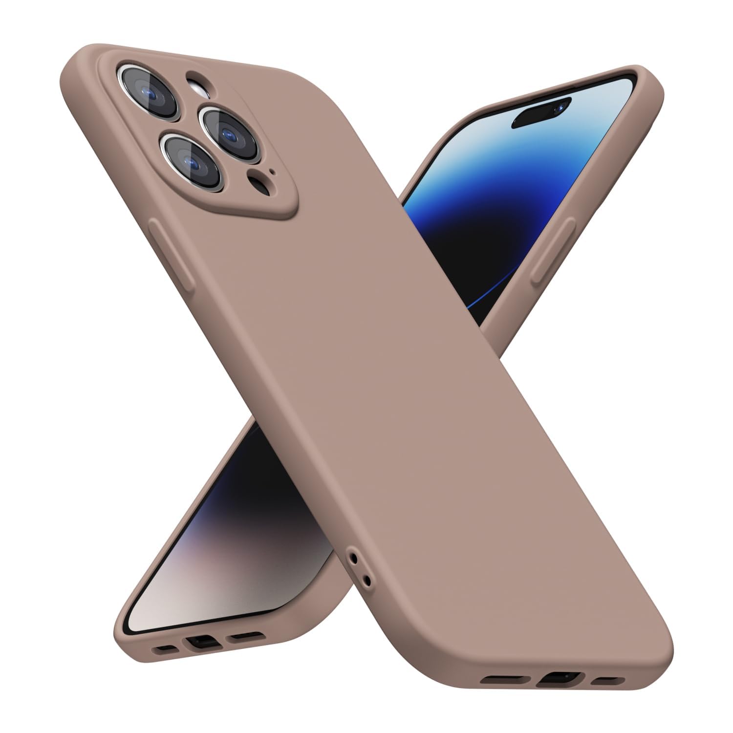 LoeoeL for iPhone 8 Plus/ 7 Plus Phone Case Silicone, Minimalist Ultra Thin Slim Soft Rubber Gel Solid Color Matte TPU Cute Case for Women, Girly Aesthetic Design & Camera Cover, Beige Stone Cream
