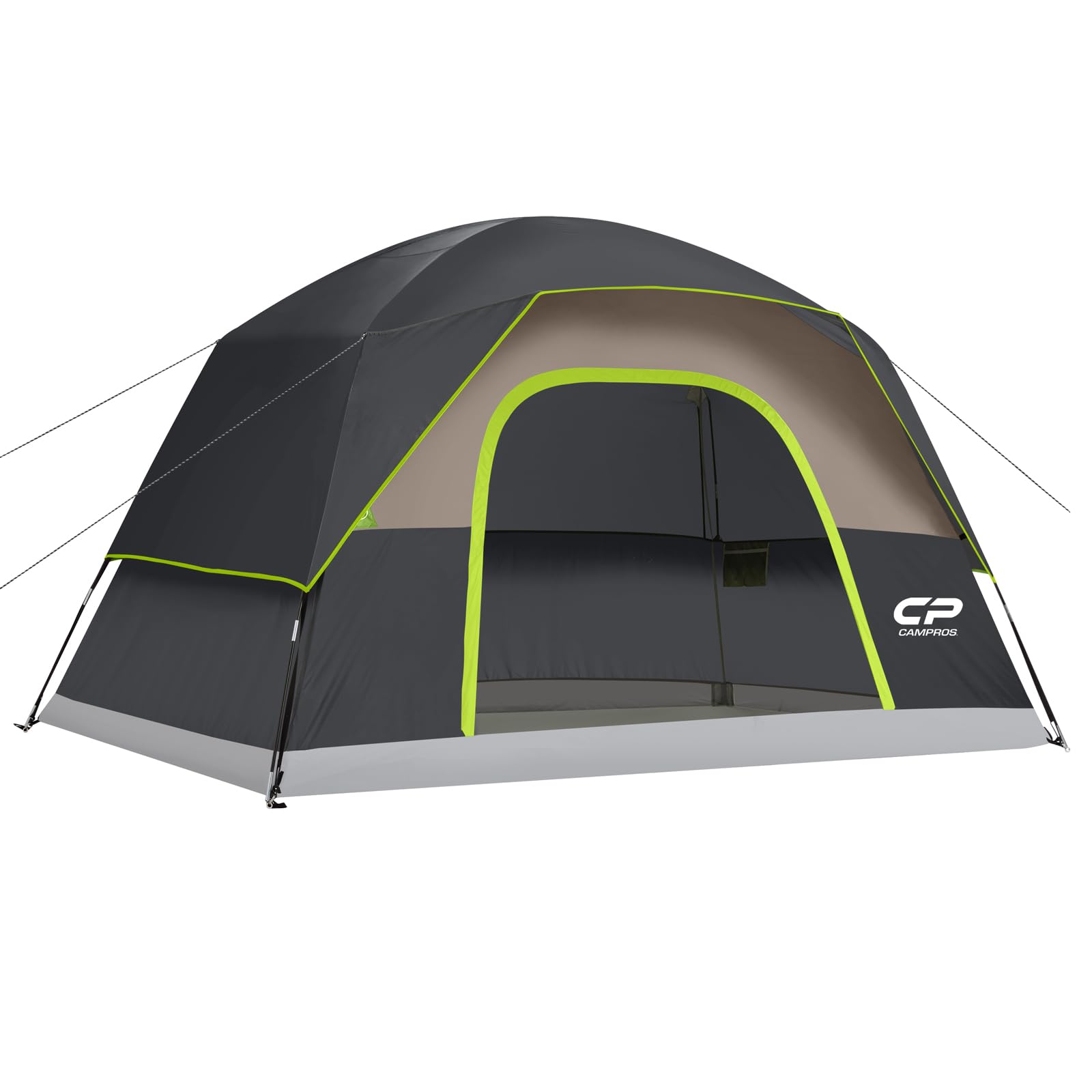 CAMPROS CP Camping Tent 2/4/6 Person, Waterproof Windproof Double Layer Dome Tent, Easy Setup with Large Mesh Windows & Wide Door for Outdoor Camping Backyard