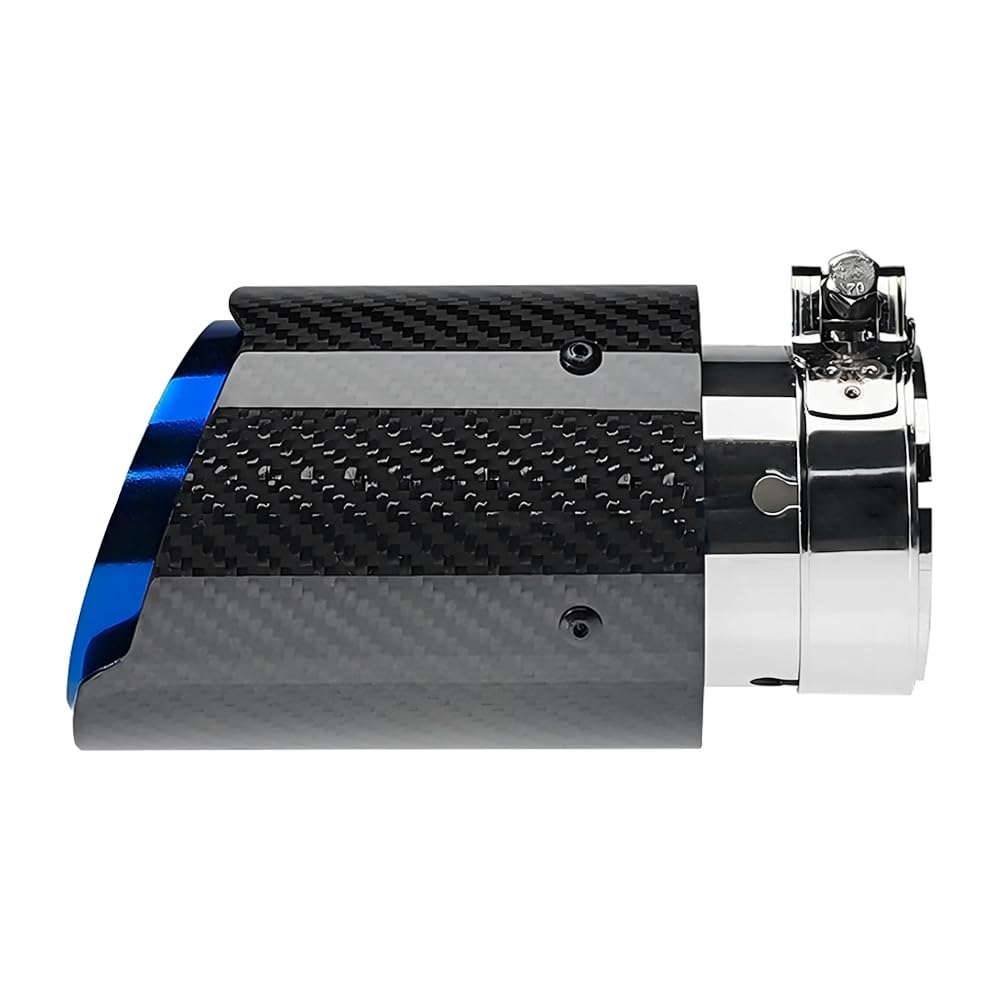 2"Inlet 3"Outlet Car Exhaust Tips Carbon Fiber Tailpipe Exhaust Pipe Tail Throat Tail Pipe Burnt Need Height>3.5 Inch Widht>3.5 Inch