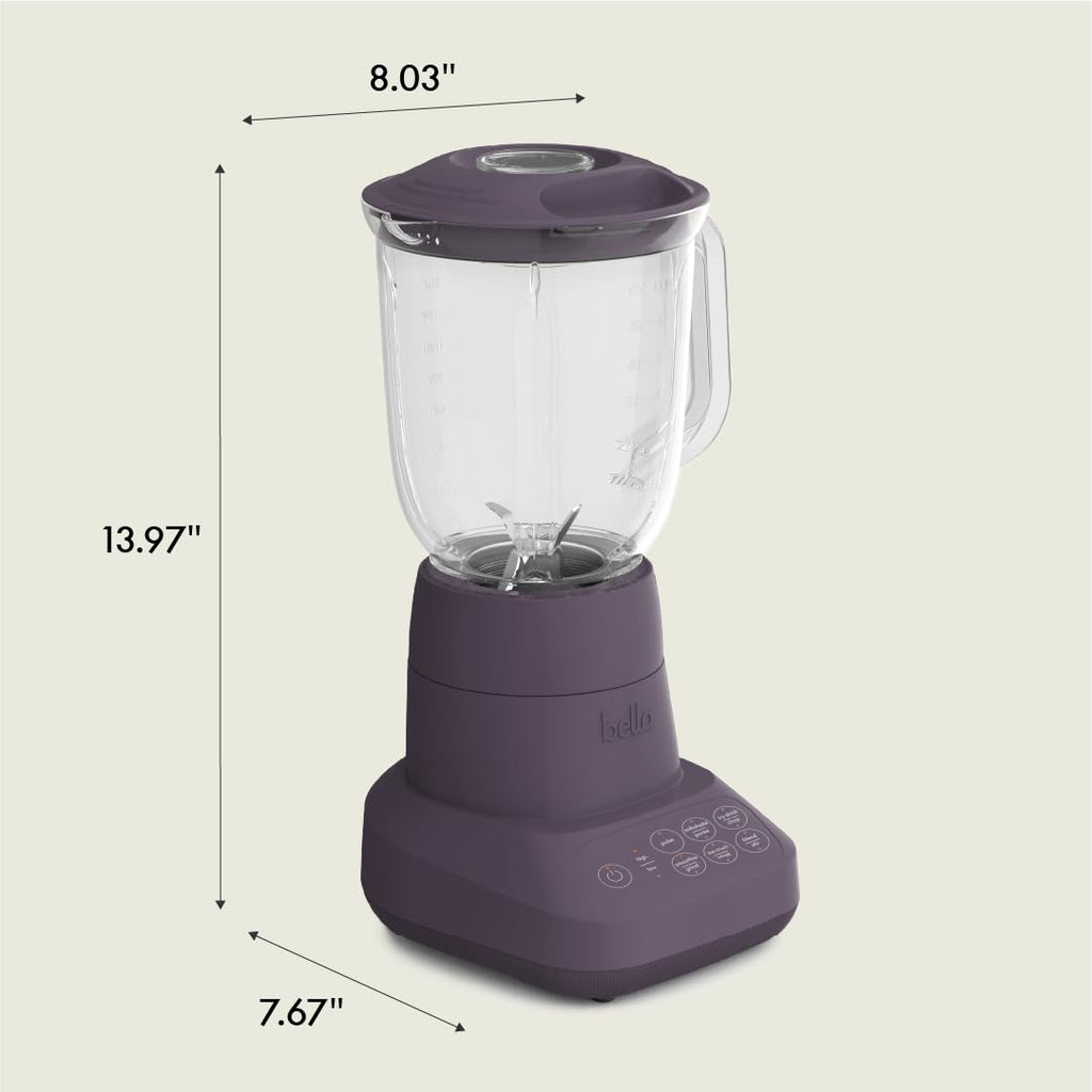 bella 10 Speed Countertop Blender, Juicer & Smoothie Maker, Fits-anywhere™ Kitchenware, Slim Flip & Store Design, Dishwasher Safe 48oz Capacity Pitcher & Lid, Stainless Steel Blade, 450 Watt, Blossom