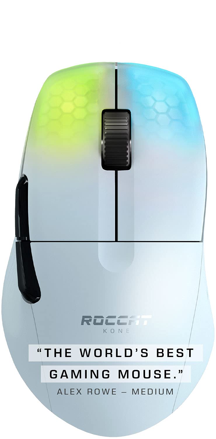ROCCAT Kone AIMO Remastered PC Gaming Mouse, Optical, RGB Backlit Lighting, 23 Programmable Keys, Onboard Memory, Palm Grip, Owl Eye Sensor, Ergonomic, LED Illumination, Adjustable to 16,000 DPI-Black
