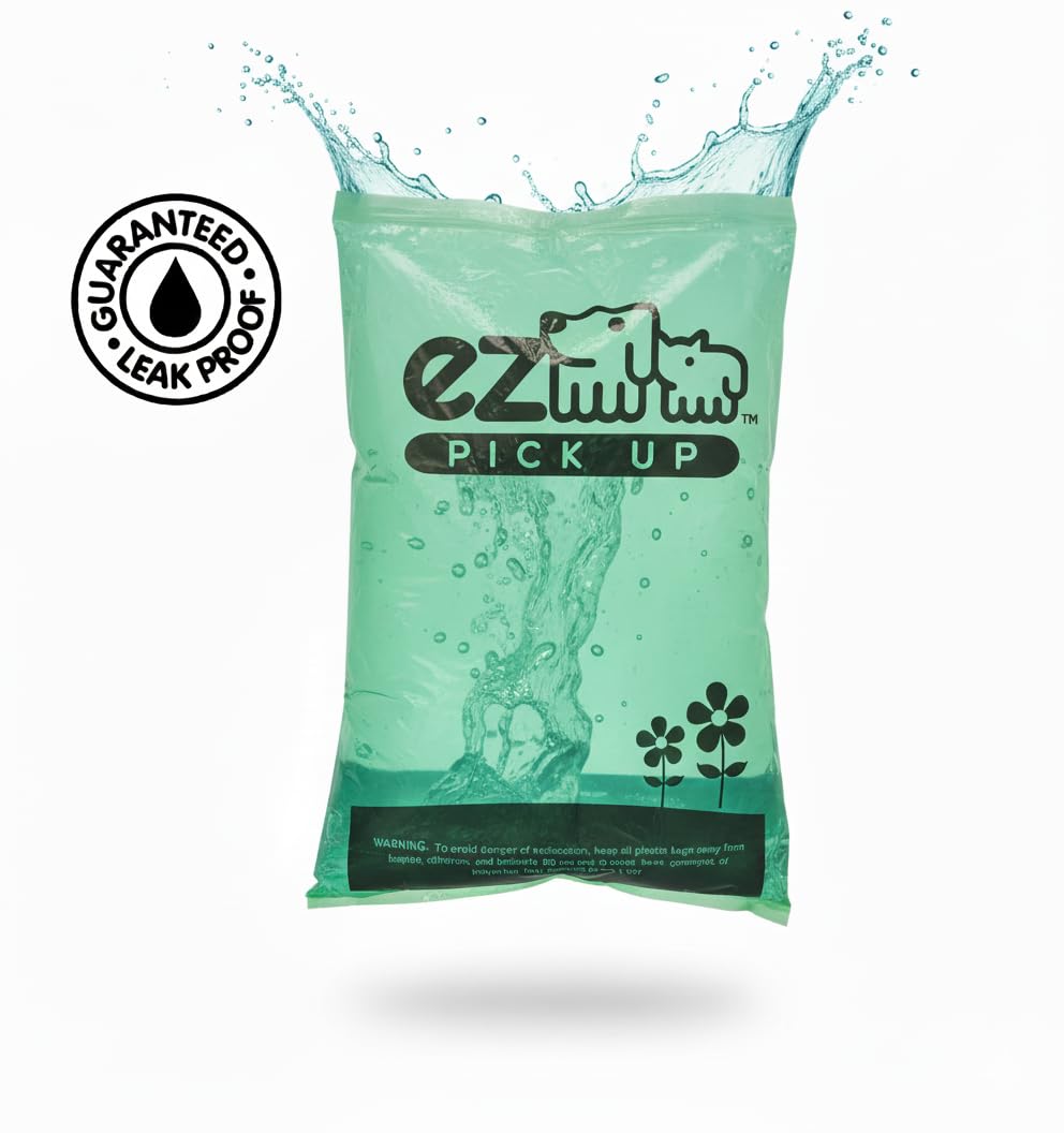 1000 Pet Waste Disposal Dog Poop Bags, EZ Pick Up Bag, Pink (single roll), 9"x12" Large