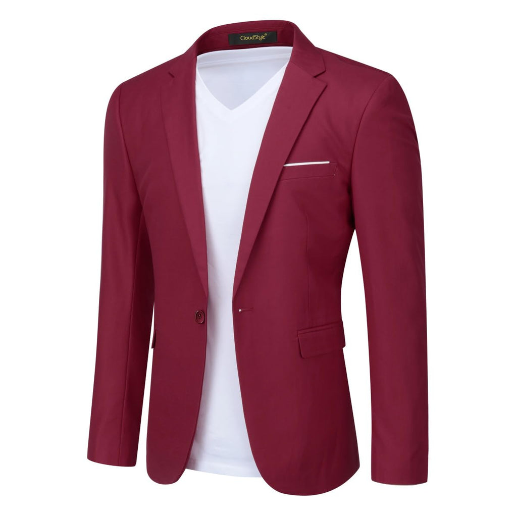 Cloudstyle Men's Suit Jacket One Button Slim Fit Sport Coat Business Daily Blazer