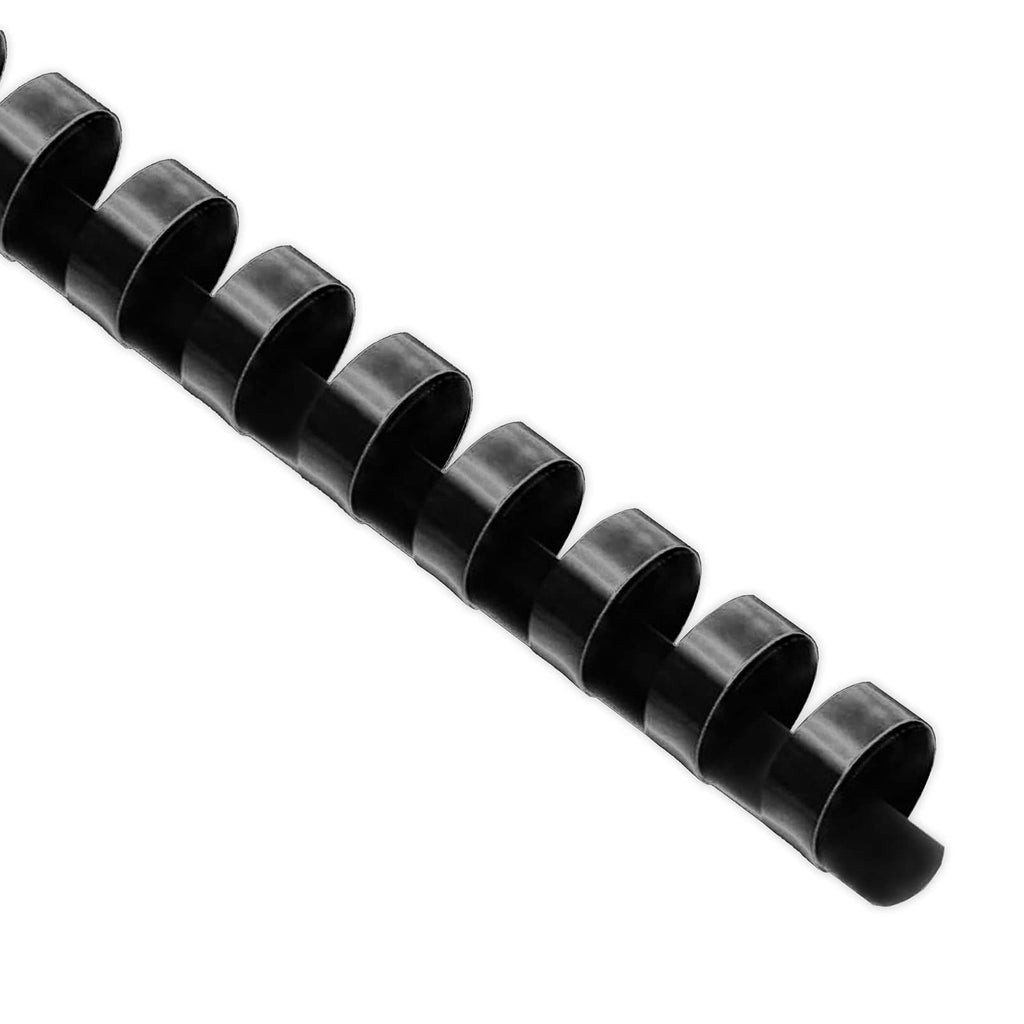 Binditek 100 Pack Plastic Binding Comb Spines, 1/2 Inch Diameter, 90 Sheet Capacity, for Letter Size, Black, for Students and Coworkers
