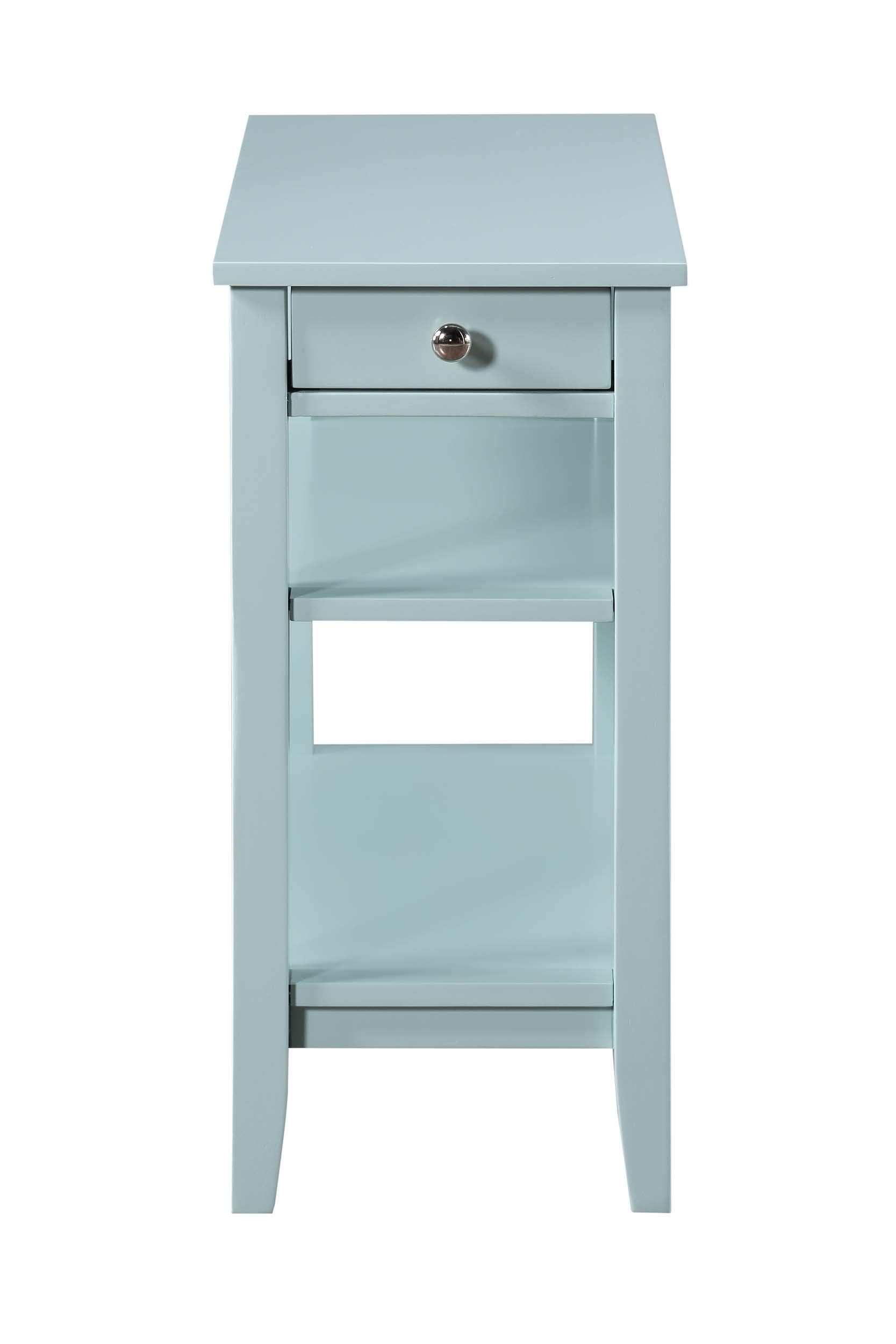 Convenience Concepts American Heritage Chairside End Table with Drawer 23.5" - Classic Living Room Table with Storage Shelf, Bedroom Nightstand, Black