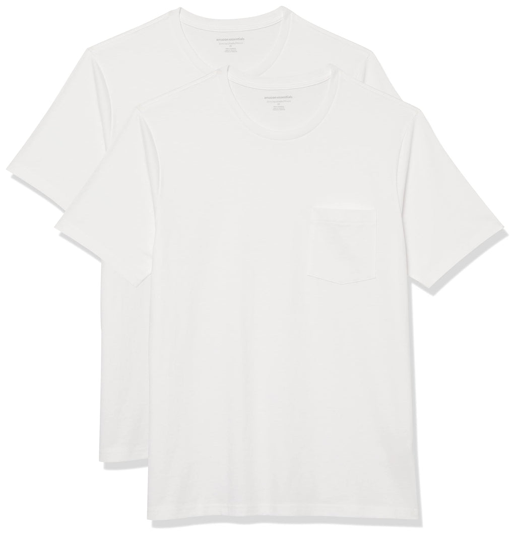 Amazon Essentials Men's Short-Sleeve Crewneck Pocket T-Shirts, Pack of 2