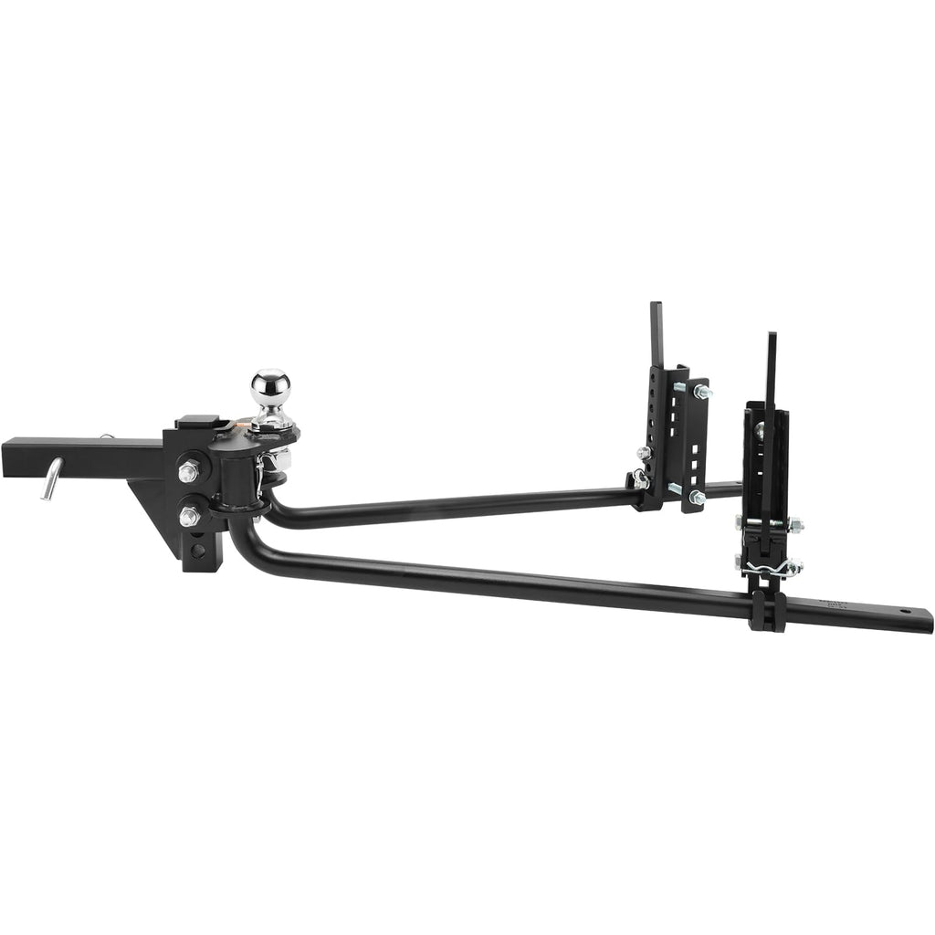 VEVOR Sway Control Weight Distribution Hitch, 1,500 lbs Capacity, Trailer Hitch Kit with 2-Inch Solid Steel Shank, 2-5/16 Inch Alloy Steel Ball, Powder-Coated Load Leveling, Black