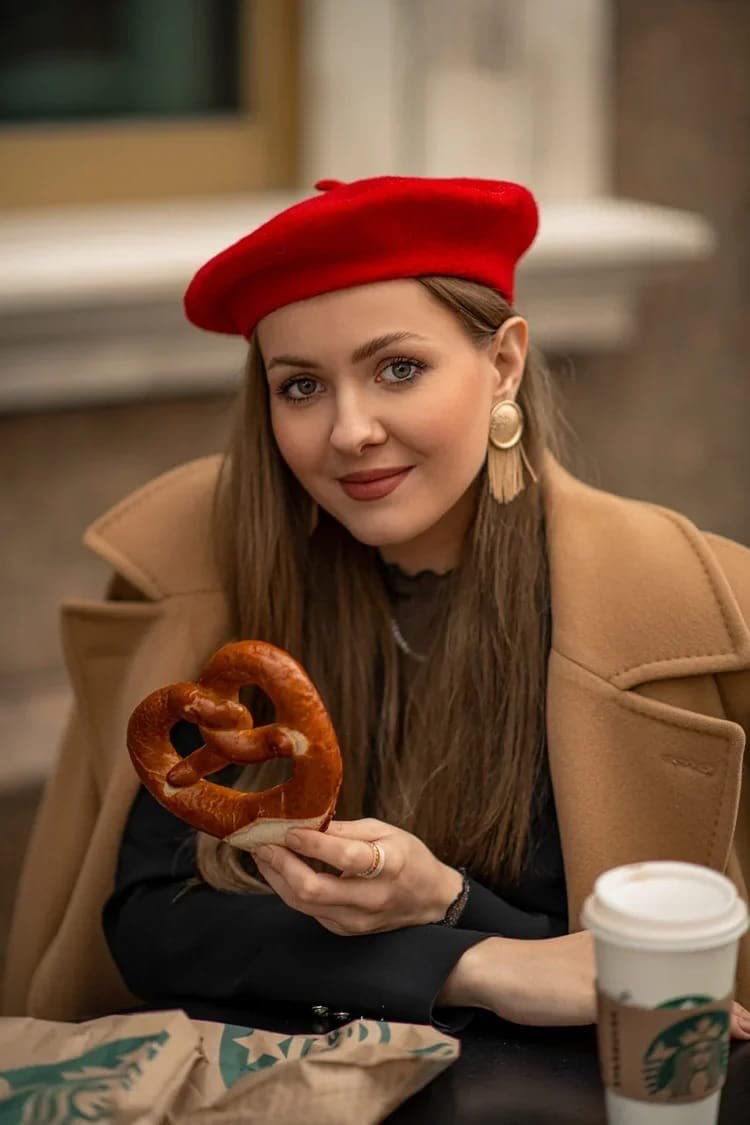 Women French Wool Beret Hats - Solid Color Classic Beanie Winter Cap