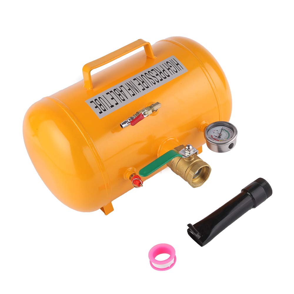 TUFFIOM 5 Gallon Air Tire Bead Blaster Seater w/Pressure Gauge & Handle, Wheel Seating Tool Inflator Tank for Truck ATV, 85-116PSI Operating Pressure, Red