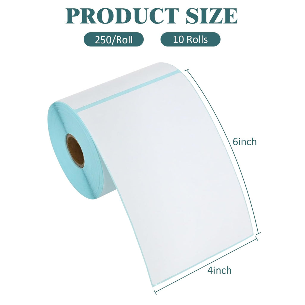 L LIKED 150 PCS 4"x6" Thermal Shipping Labels, White Perforated & Strong Adhesive Direct Thermal Labels (1 Roll), for Postage, Mailing & Shipping