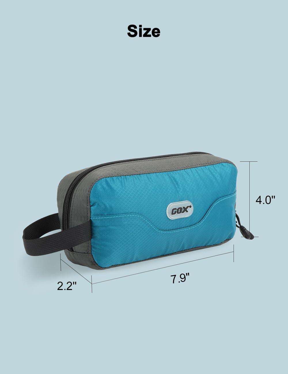 GOX Travel Small Toiletry Bag for Men Nylon Dopp Kit Medicine Bag Travel Organizer Pouch Shave Kits for Teens Toiletry Essentials Bathroom Compact (Black, 7.9 * 3.7 * 2 Inches)