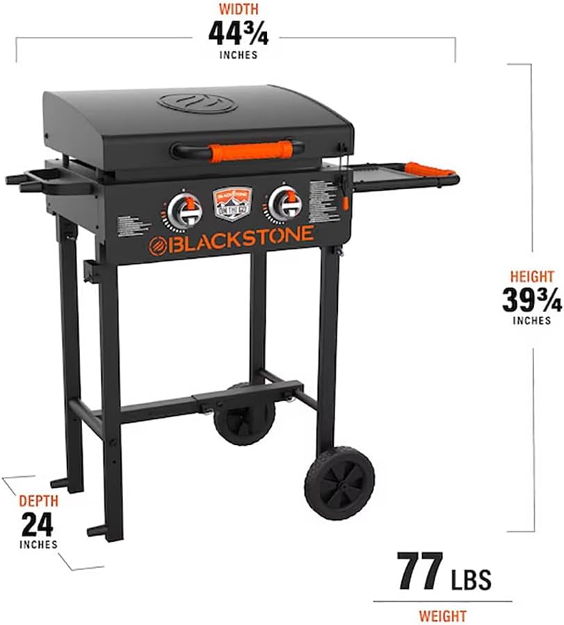 BLACKSTONE 22 Inch On The Go Portable Gas Griddle, Foldable Blackstone Outdoor Griddle Flat Top Grill, Propane Portable Gas Grill