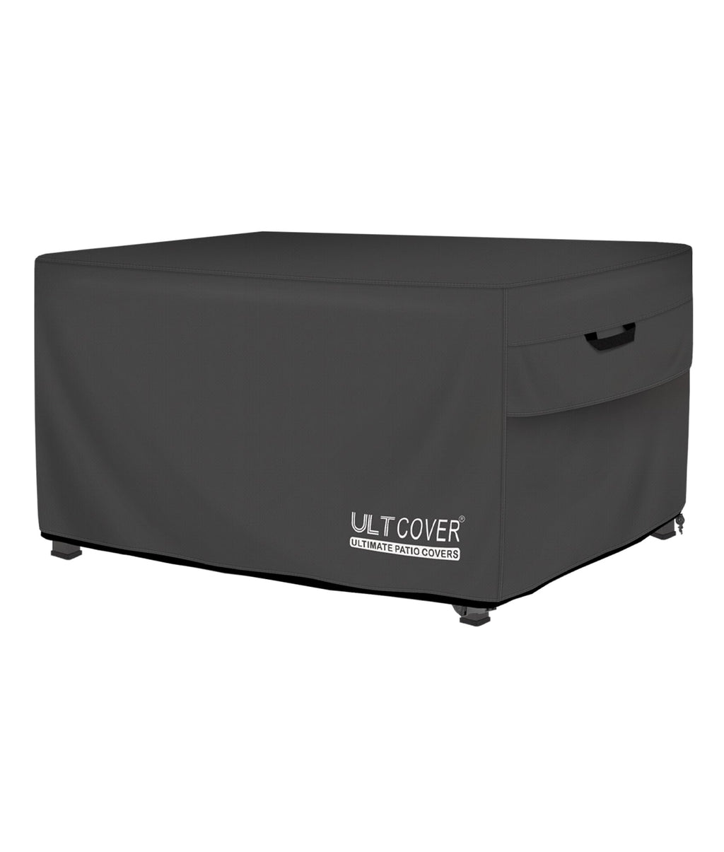 ULTCOVER Rectangular Gas Fire Pit Table Cover 42x24 inch Waterproof Heavy Duty Firepit Cover, Black